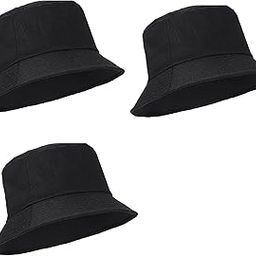 Black Bucket Hat for Beach | Bucket Hats for Women | Protection & Travel Unisex Pure Cotton Pack of 3-image-67