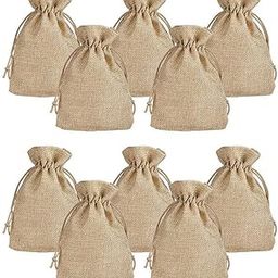 IVA Collection(inch) Jute Linen Gift Bag(Burlap) for Return Gifts Bags| Natural Jute Color |Drawstring Bags | Return Gift Potli Bags Shagun Pouches (5 x7 inch, 25)-5