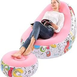 XBEY Sofa with Household Air Pump Air Inflatable Sofa Couch Chair with Footstool for Indoor&Outdoor in Livingroom, Bedroom, Readingroom Office, Balcony, Garden, Courtyard (Pink)-image-47