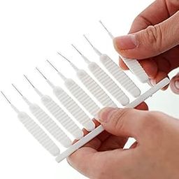 Instakart 10Pcs Shower Head Cleaning Dredging Brush’s, Mobile Phone Speaker Hole Cleaning Brush, Multi Gap Hole Anti-Clogging Cleaning Brush, Superfine Nylon Household Cleaning Brush, White Color-14