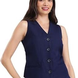 Linen Waistcoat - Navy Blue-picture-42