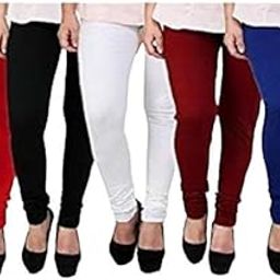 Women's Solid Cotton Viscose Lycra Regular Fit Leggings Combo Pack 5 | Color Red,Black,White,Maroon,NavyBlue-6