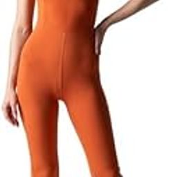 Nylon Women Criss-cross back jumpsuit-image-53
