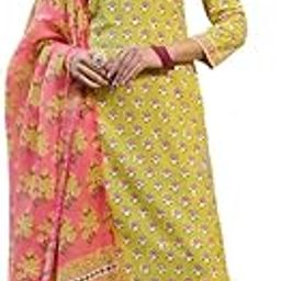 Women's Floral Straight Printed Kurta Pant With Dupatta Set | kurta sets for woman-11