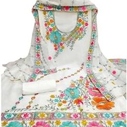 Aagyegi Sensational Georgette Unstitched Salwar Suit for Women | Fancy Heavy Double Thread Embroidered Dress Material-image-45