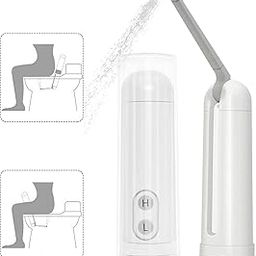 PESOMA Portable Jet Spray - Portable Travel Bidet, Handheld Electric Bidet Spray, Portable Battery Operated Bidet for Personal Hygiene Cleaning with 180 Degree Nozzle Adjustment IPX6 Waterproof(White)-12