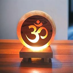 Mini 3D OM Himalayan Rock Salt Lamp, 10 cm, for Vastu, Feng Shui, Healing, Peace-29