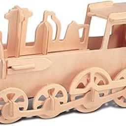 3D Wooden Locomotive Puzzle Kit|Fun DIY Locomotive Model to Assemble, Paint & Decorate|Educational Craft Toy for Kids & Adults | 30-Piece Set-image-72