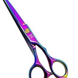 Professional Hair Cutting Shears,6 Inch Barber Hair Cutting Scissors Sharp Blades Hairdresser Haircut For Women/Men/Kids 420C Stainless Steel Rainbow Color-image-78