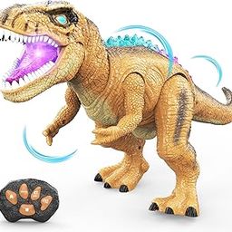 TopGift Dinosaur Toys With Remote Control-Dino Toys For Kids 3-5,6-8,8-12,Robot T-Rex Tyrannosaurus With Sounds,Lights,Moving And Launching Bullets,Gifts For 3+ Years Old Boys And Girls(Brown)-20