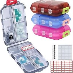 Homartel (2 Pack) Pill Case Portable Small Weekly Travel Pill Organizer Portable Pocket Pill Box Dispenser for Purse Vitamin Fish Oil Compartments Container Medicine Box by Muchengbao-image-68