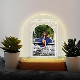 MerchX Personalized,Customized Tabletop Photo Frame Acrylic Printed Happy Birthday LED Table Lamp/Plaque Personalised with Birthday Decoration/Gift for Family,Friend & Special one Design-96-image-71