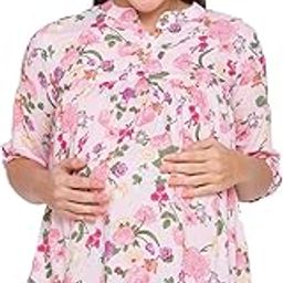 Printed Women Maternity Feeding Tunic Top-image-36