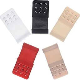 Elastic Back Bra Band Extender 3 X 3 Hook and Eye Tape Stretchy Extension (Pack Of 5)-28