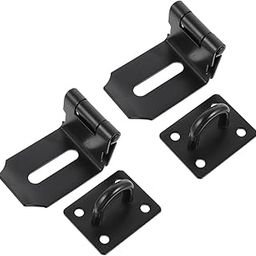 FOYTOKI 2pcs Stainless Steel Door Latch Lock Hasp Heavy-Duty Padlock Buckle for Cabinets Gates Sheds and Doors Easy Installation Secure Design-image-41