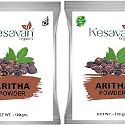 Kesavan Reetha Powder for Hair (200 Grams) | Ideal for Hair, Face and Skin | Soapnut powder | 100% Pure and Natural, No Chemcial, No Preservative. pack 2-image-95
