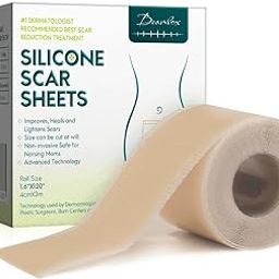 BEAMBOX Silicone Scar Sheets(1.6” x 60”Inch- 1.5M), Scar Tape, Scar Strips, Medical Grade, Scar Remover, C-Section, Surgery, Keloid, Tummy Tuck, Scar Patch-image-70
