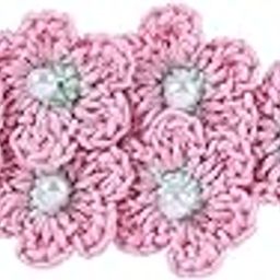 Prapti Handicrafts Crochet Flower Headband For Newborn Baby Girls Infants Toddlers Photo Shoot Birthday Gift 0 to 1 year (Pack of 1 (pink)-image-77