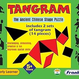 Frank Tangram Puzzle for Kids - Fun and Educational Puzzle Set for Age 5 Years and Above – Develops Problem-Solving Skills and Creativity with Colorful Shapes and Easy-to-Follow Designs - 10369-10