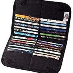 Card Case Compact Wallet Slim Super Thin Large Multi Long Credit Card ID Bifold Organizer Card Holder Black-45