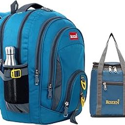 Large 50 LITERS Combo School & Lunch Bag for Class 5-12 Large Multipurpose Backpack for Students, Water Resistant, Unisex Design, Stylish & Durable-11