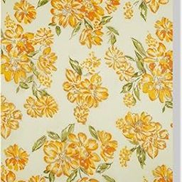 Floral Gold Printed Faux Georgette Women's Ethnic Fabric Material (Length 2.5 Meters, Width ~42 Inches) (YLW)-picture-7