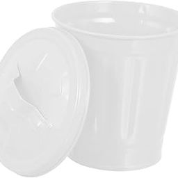 HOLIDYOYO 1pc Garbage Can Mini Desk Trash Can Lint Bin Plant Pots Rubbish Bucket Galvanized Trash Can Storage Pot Tabletop Flowerpots Cute Trash Can Car Iron White Storage Jar Desktop Office-0