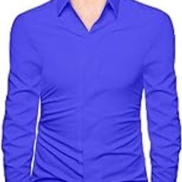 Cotton Blend Solid Shirt Fabric (Unstitched) PJE-Ushirt Blue-1-image-79