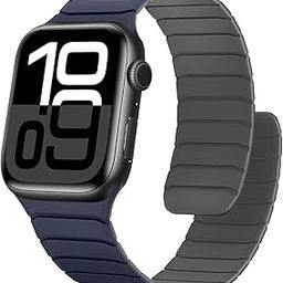 Sixmoat Magnetic Silicone Bands Compatible with Apple Watch 49mm 46mm 45mm 44mm 42mm 41mm 40mm 38mm, Soft Sport Wristband for Men Women Compatible with iWatch Ultra SE Series 10 9 8 7 6 5 4 3 2 1-image-34