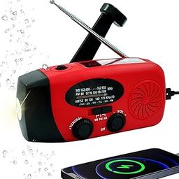 Handsider Hand Crank Emergency Weather Radio, AM FM NOAA Solar Radio with Led Flashlight and Earphone Jack, 2000mAh Power Bank Charger for Smartphone, Self Powered LED Flashlight with SOS Alarm-picture-11