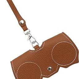 LOOM TREE Glasses Bag Handmade Dustproof Glasses Clip PU Leather Case Eyeglasses Pouch Brown-50