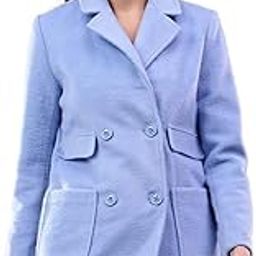 Women's Longline Double-Breasted Classic & Timeless Elegance Coat(Blue,L)-picture-10
