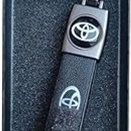 Leather Keychain Compatible With Toyota Glanza | Fortuner | Urban Cruiser | Innova Cars (Pack Of 1)-image-10