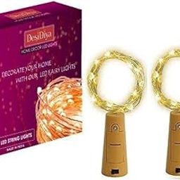Desidiya Bottle Lights with Cork, Mini Copper Wire, 20 LED Battery Operated String Decorative Fairy Lights (Pack of 2, Warm White, Prong Base)-13