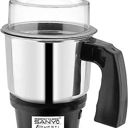 MasterClass Sanyo Chutney Jar for Mixer Grinder Stainless Steel Mixer Chutney Jar with Handle Heavy Duty Aluminium Base with Lid Fitting All Regular Grinder Mixer (350 ml) Mixer Juicer Jar (350 ml)-4