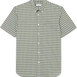 Short Sleeved Buttoned Collar Checked Shirt-image-78