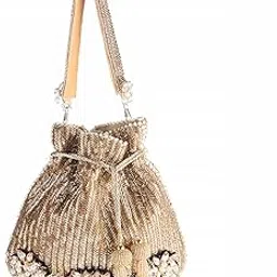 swisni Golden Brouch Women Casual Potli II Women's Traditional Designer Clutch For Women & Girls II DESIGNER POTLIS-picture-22