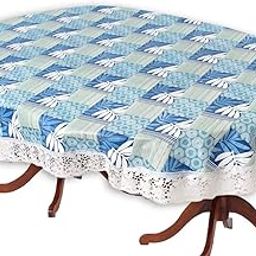 The Furnishing Tree Oval Shaped WxL 54x78 Inch 4 Seater Table Cover Surface Pattern Blue, Waterproof PVC-image-50