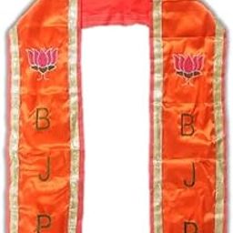 BJP - Bharatiya Janata Party ? Embroidered Scarf - BJP Flaunt Unisex Dupatta - Roto Fatka in Strong Satin Fabric to ensures longevity.-image-62