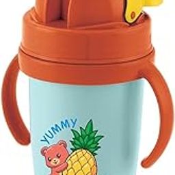 RJ ROJENO Gravity Inner Steel Baby Toddler Sipper Bottle for Kids Leak Proof with Handle Pack of 1 360 ml (Blue)-picture-30