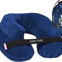 Cabeau Air TNE Evolution Inflatable Travel Neck Pillow Lightweight Inflatable Core Customized Fit Adjustable Clasp with Compact Carry Case for Comfort On-The-Go (Royal Blue)-image-57