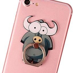 KolorFish Universal Mobile Phone Ring Grip Holder Stand, Funky Animal Ring Phone Grip 360 Degree Rotation with Finger Ring for All Mobile Phone and Tablet (Buffalo)-10
