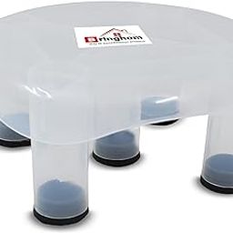FPR Bringhom Rounded 5 Legs Bath Stool Patla/Chair Anti Skid Base for Bathroom, Home, Kitchen (1Pc, Transparent) Plastic - 30xx30x12.5cm-45