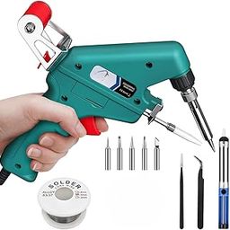 KickZu Soldering Iron Kit, 60 W 220 V Soldering Gun Kit with 10-In-1 Soldering Guns Tool, Solder Machine with Wire, Iron Gun, One-Handed Operation Soldering Iron Kit for Welding and Repairing-image-16