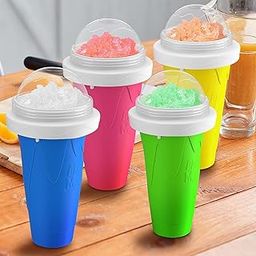 Slushy Maker Cup | Quick Frozen Magic Slushie Cup | DIY Smoothie & Shake Maker | Food-Grade Silicone Ice Cream Cup with Lid & Straw | Portable & Reusable Ice Cooling Cup – Multicolor-image-17