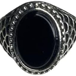 Black Stone Antique Finish Retro Look Biker Ring-image-22