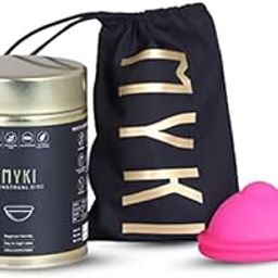 MYKI Perfect Soft Disc Reusable Menstrual Cup for Women Ultra Soft, Oduor and Rash Free 100% Medical Grade Silicone No Leakage Protection for Up to 8-10 Hours US FDA Registered Pink Size-Medium-image-37