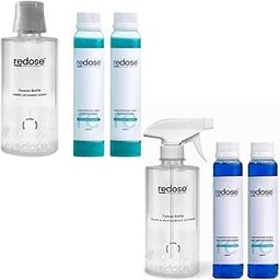 Redose Fabric Detergent & Glass Cleaner Combo Kit | 4 Refill Packs + 2 Forever Bottles | Liquid Detergent for Clothes | Multi-Surface Spray for Home, Mirror, Glass & Appliances|2 LTR(Makes 500ml X 4)-image-8