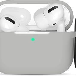 Meyaar Compatible for AirPods Pro 2nd Generation Case Cover with Keychain, Soft Silicone Skin Case Cover Full Protective (Only Silicone Cover) (Grey)-14