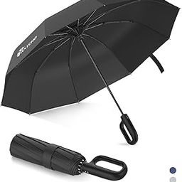 Folding Umbrella for Men With Carabiner Handle, Travel Umbrella, Windproof and Sunproof, Automatic Open Button, 10 Reinforced Ribles, Big Umbrella For Men and Women-18